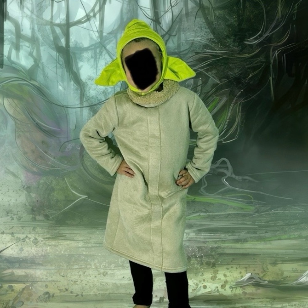 Child Costume Mandalorian/Grogu/Baby Yoda Robe Coat Hat Size Small